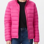 HEAT Lightweight Puffer Jacket Pink Full Zip M Down Feather Blend Size M Photo 0