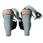 Christian Louboutin Almeria Blue Leather Wedge Heels Size 39 Espadrille Sandals Photo 3