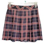 Romwe Skirt Plaid Pleated School Mini High Waist Preppy Dark Academia Sz Medium Photo 0