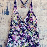 Spanx  love your assets Multicolor Floral halter swim top tankini size medium Photo 0