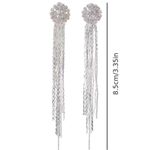 Rhinestone Tassel Earrings | Luxury Statement | NWT Silver Photo 3