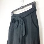 Amour Vert Eugenia Black Tie Waist Luxe Fleece Pants Small Wide Leg Photo 6