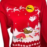 Fruit of the Loom  Ugly Chips Sweatshirt Women’s Size Medium Grandma/Reindeer Photo 1