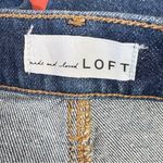 Loft  The Skinny Bermuda Shorts High Rise Dark Wash Lightly Distressed Rolled Hem Photo 5