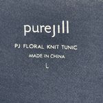 Pure j.jill pj floral knit tunic blue floral tee shirt short sleeve size large Photo 2