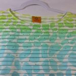Ruby Rd  Neon Stripe Cheetah Print Top Artsy Spring  Size M Photo 3