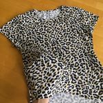 J.Crew Leopard Print Collector Tee, White, Black, Gold, Size M Photo 3
