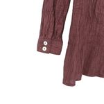 White Fox Boutique  Crinkle Long Sleeve Button Front Shirt Top M L Photo 3