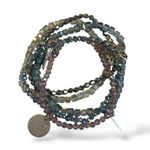 Cookie Lee Beaded Tassel Charm Pendant Necklace Bracelet Set Silver Lavender Photo 0