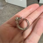 Silver Tone Kitty Cat Wrap Ring Black Rhinestone Eyes Size 5.5 Women’s Jewelry Photo 2