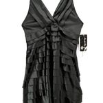 Scarlett Nite Y2K Halter Dress 14 Black Satin Tiered Ruffled Cocktail Retro HOCO Photo 1