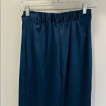 House of Harlow Teal Satin Slit Hem Flare Pants Photo 3