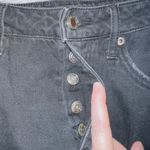 American Eagle Women's 8 Black Wash Denim Frayed Hem Hi Rise Festival Mini Skirt Photo 4