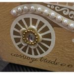 VTG Enid Collins 1962 Box Bag Carriage Trade Horse Carriage Pearl Jeweled Purse Gold Photo 10