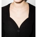 Anushka NANUSHKA Dana Black Cotton Tweed Knit Midi Dress Sweetheart Neck Size S Photo 4