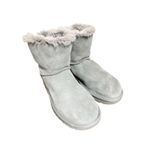 UGG  Gray Sheepskin Suede Mini Bailey Bow Boot II Winter Slip On Ankle Boots 9 Photo 1