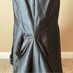 Mori Lee  | Black High Low Floral Accent Beaded Open Back Evening Gown Sz 8 Photo 9