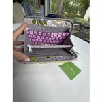Vera Bradley Quilted Watercolor Floral Wallet Organizer Purple Gray Yellow NWT Photo 4