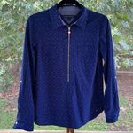 Tommy Hilfiger  Women's Americana Dot Popover Top Blue Size S Photo 0