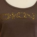 DKNY  Jeans Women's Brown Rhinestone Embellished Tank Top Size L Photo 6