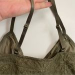 Free People Bralette Corset Crocheted Lace Asian Floral No Padding Olive Green Photo 4