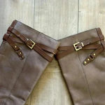 Franco Sarto  Coraline Riding Boots Tan Brown Leather Knee High Zip Women’s Sz 9 Photo 1