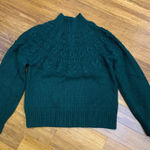 Banana Republic Mock Neck Cable Knit Sweater Fair Isle Emerald Green Size Large Photo 0