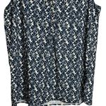 Simply Noelle  blue‎ white tan split neck sleeveless blouse size L/XL (12-14) Photo 3