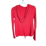 Sparrow Women’s Red Waffle Knit Hooded Henley Long Sleeve shirt Sz S Red Photo 6