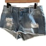 Gianni Bini GB Distressed Denim Frayed Jeans Shorts Size 9 Photo 0