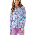 Lilly Pulitzer Luxletic Playa Serena Full Zip Jacket size XL Blue Pink Photo 1