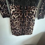 Leopard Print Dress Velvet Bodycon Lace Trim Party Cocktail Mini Size‎ M Brown Size M Photo 6