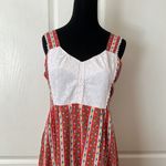 VINTAGE PENNEYS HAWAII FLORAL COTTAGE MAIDEN DRESS Red Photo 1