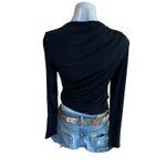 ANINE BING Black Ruched Top MEDIUM Bodycon Long Sleeve Athleisure Designer $250 Photo 9