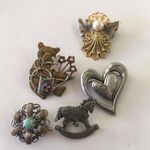 Lot Of 5 Vintage Modern Brooches Pins Nice Variety Photo 1