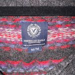 American Eagle  Outfitters Wool Blend Charcoal Sweater with Red and Blue Accents Photo 1
