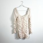 Oh Polly NWT  Calista Nude Ruched Long Sleeve Mini Dress Size 10 Photo 3