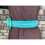 Coldwater Creek  belt rope braided boho blue lucite buckle Photo 4