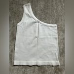 Suzette Collection  White One Shoulder Tank Top Photo 1