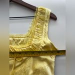 B.Right butter Yellow Floral milkmaid lace ruched maxi Dress square neck prom S Photo 2