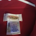 Talbots  Red 100% Cotton Button Up Jacket ribbed with Pockets Size Large Photo 1