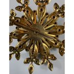 Vintage Emerald Green Aurora Borealis Rhinestone Flower‎ Brooch Pin Photo 6