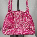 Vera Bradley VTG Eloise Bag Large Barbie Hot Pink Kiss Lock Dome Shoulder Purse Photo 4