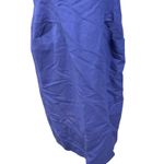 Geary Roark Kamisato Linen Dress Open Back Gold Button Detail Size 14* Blue Photo 3