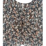 Free People  Uptown Boho Floral Tie Front Bell Sleeve Peasant Blouse Top Sz Small Photo 9