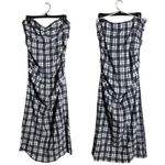 Free People NWOT  Brandie Plaid Midi Dress Women's L Strapless Slit Black White Photo 3