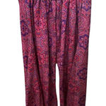 Source Unknown Pink and Purple Paisley Wide-Leg Pants Photo 0