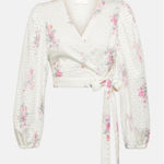 Love Shack Fancy  Eyelet Floral Blouse - White and Pink medium Photo 0