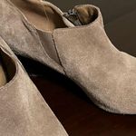 Adrienne Vittadini  Camel Suede Outside Zip Wedge Bootie Size 9 Photo 8