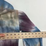 Boho Tie Dye Long Sleeve Sweatshirt size Medium with raw hem Blue Photo 9